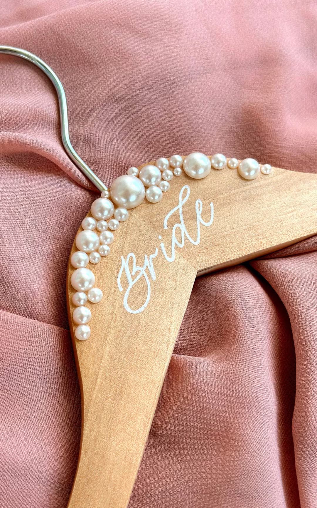 Personalized Bride Hanger With Pearls Custom Wedding Dress - Etsy | Etsy (US)