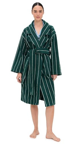 Hommey Women's Robe, Hunter, Green, Stripe, L-XL | Amazon (US)