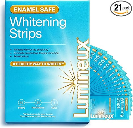 Lumineux Teeth Whitening Strips - 21 Treatments (3 Months) - Peroxide Free - Enamel Safe for Whit... | Amazon (US)