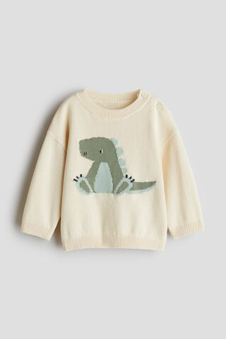 H & M - Jacquard-Knit Cotton Sweater - Beige | H&M (US + CA)