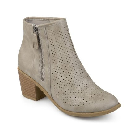Journee Collection Womens Meleny Faux Leather Booties Gray 8.5 Medium (B M) | Walmart (US)