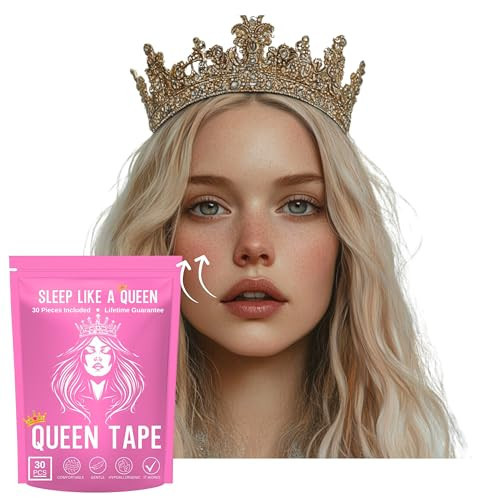 Queen Tape (30 Strips) - Promotes Increased Energy, Brighter Eyes - Beauty Tape Supports Snatched Jawline Hypoallergenic & Easy Removal Tape, Lifts Away Cleanly - No Irritation, Latex Free | Amazon (US)