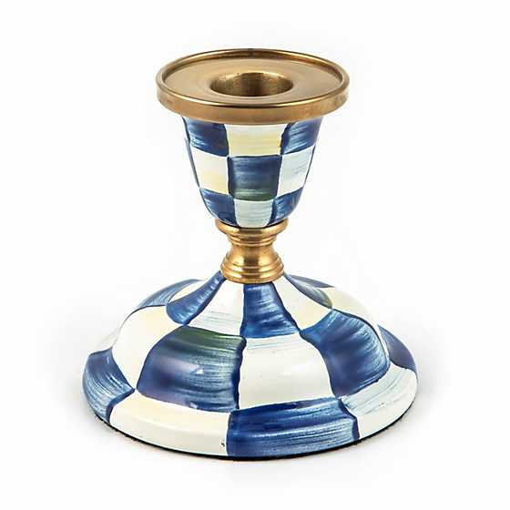 Royal Check Enamel Candlestick - Short | MacKenzie-Childs
