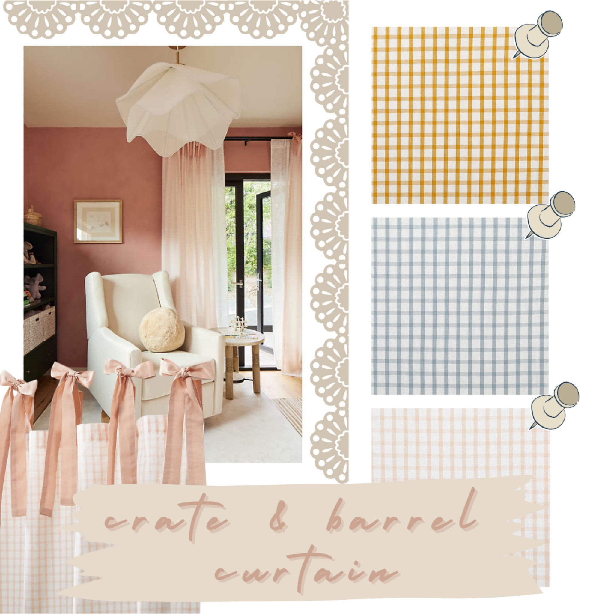 crate & barrel organic cotton plaid curtain with bow ties (one panel) perfect for a nursery

#LTKHome #LTKStyleTip #LTKBaby