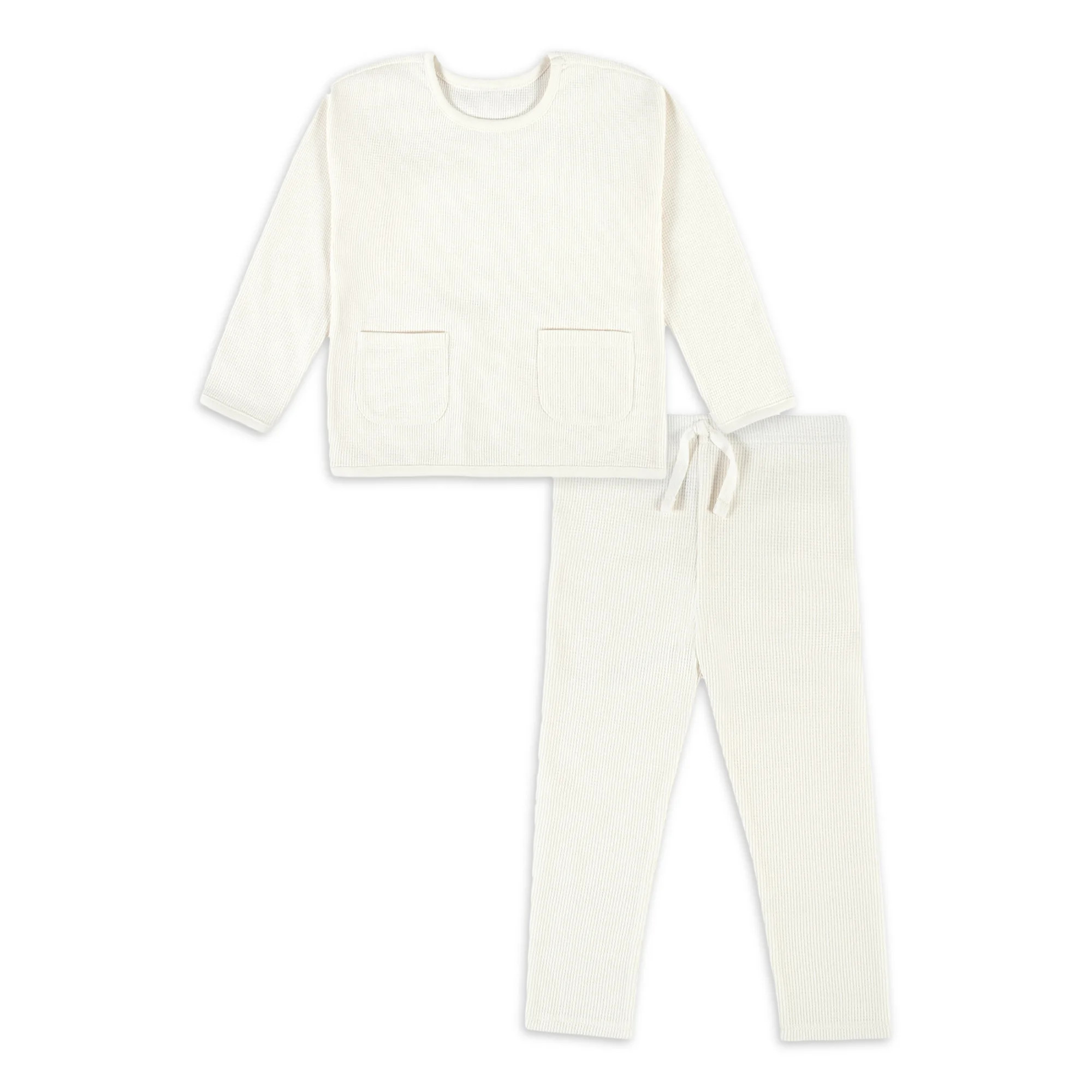 Modern Moments by Gerber Baby & Toddler Girls Waffle Top & Pant 2 Piece Outfit Set, (12M - 5T) | Walmart (US)