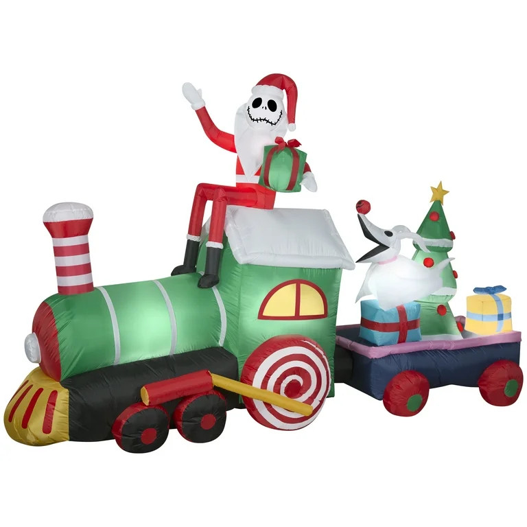 Gemmy Giant Christmas Inflatable Jack Skellington Train Scene, 6 ft Tall, Multi | Walmart (US)