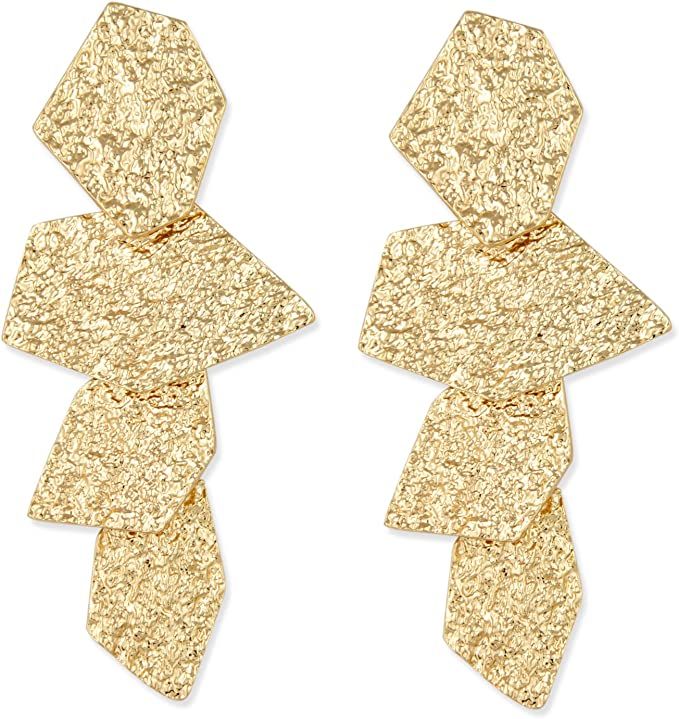 LILIE&WHITE Hammered Surface Geometric Boho Earrings Dangle Drop Earrings Jewelry For Girls … | Amazon (US)