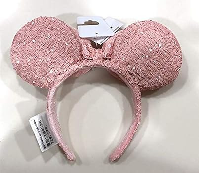 Disney Parks Millennial Pink Minnie Mouse Ear Sequined Headband | Amazon (US)