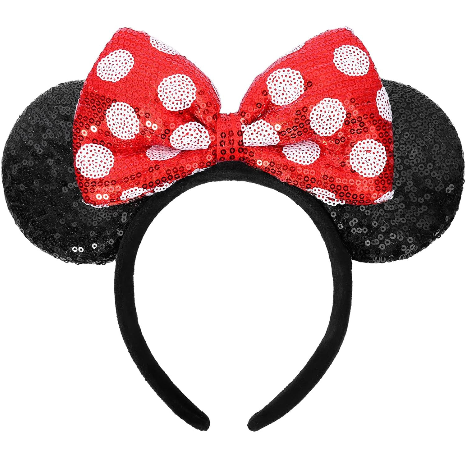 Mouse Ears Headbands, Sequin Mouse Ears for Women Girls Boys, Shiny Bow Headband for Cosplay Cost... | Amazon (US)