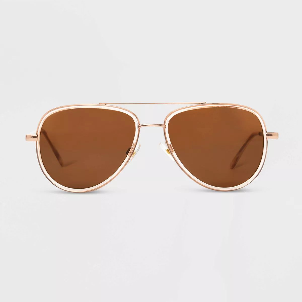 Women's Shiny Plastic Aviator Sunglasses - Universal Thread™ Blush | Target