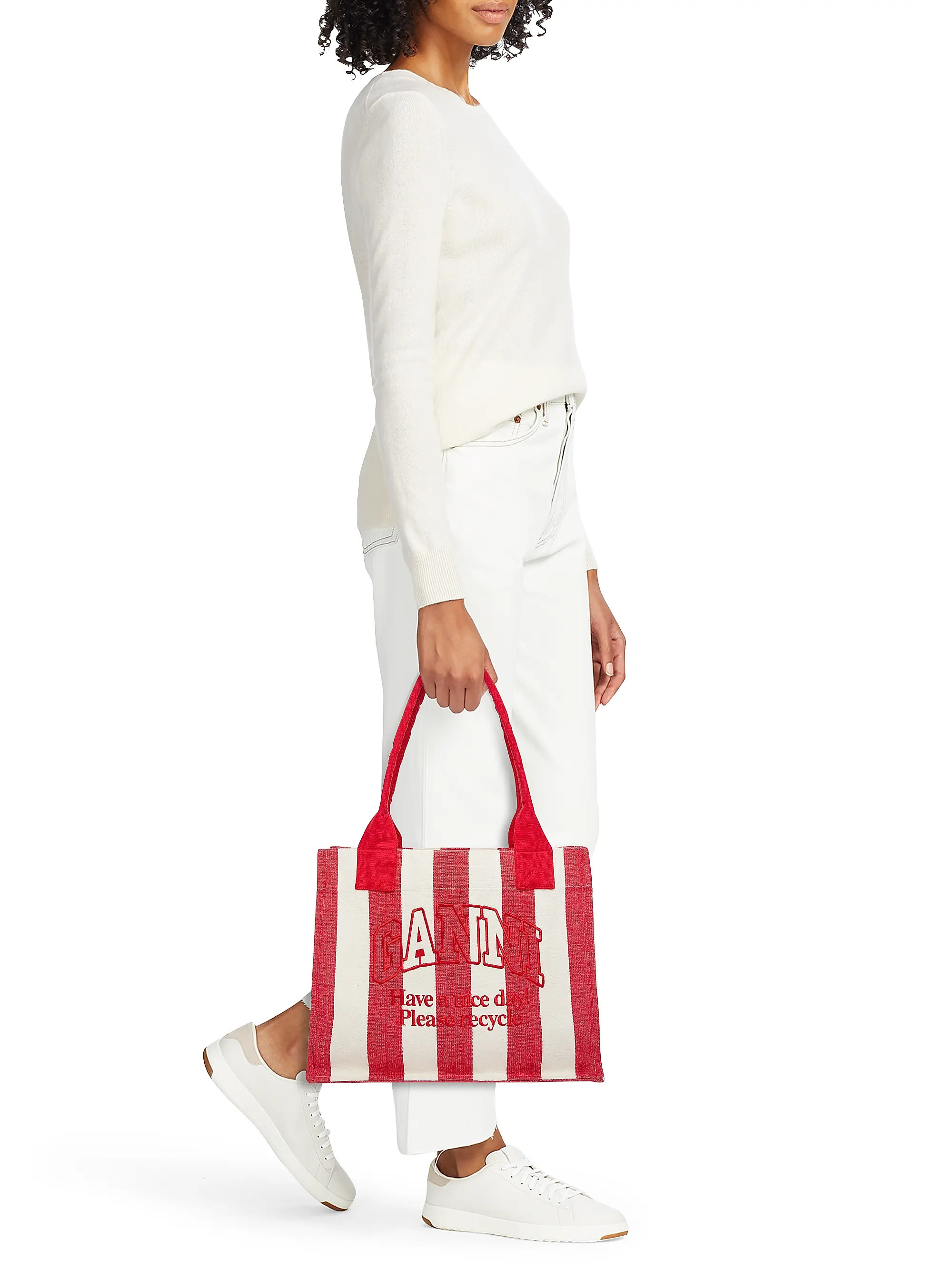 Large Easy Shopper Striped Cotton Tote Bag | Saks Fifth Avenue