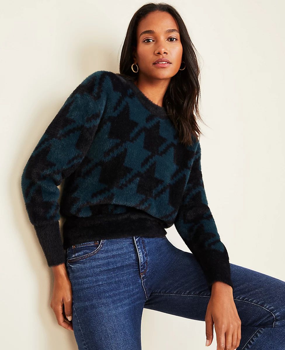 Brushed Houndstooth Sweater | Ann Taylor | Ann Taylor (US)