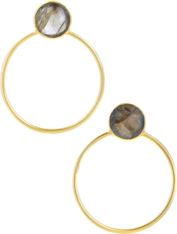 SAACHI Embellished Frontal Hoop Earrings | Nordstromrack | Nordstrom Rack