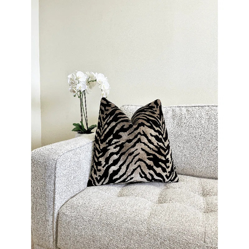 Velvet Zebra Print Throw Pillow Cover | Wayfair North America