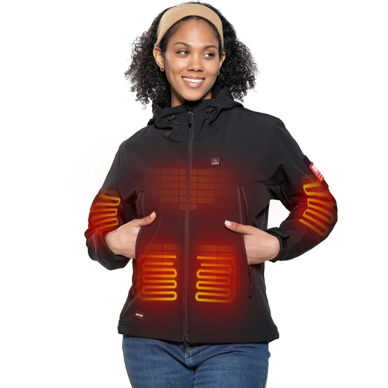 DEWBU Heated Jacket with 12V Battery Pack Winter Outdoor Soft Shell Electric Heating Coat, Women'... | Walmart (US)