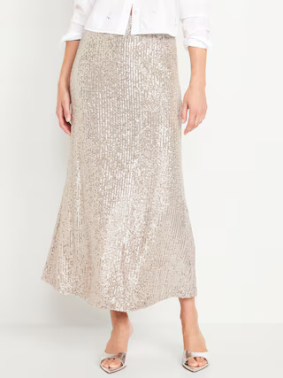 High-Waisted Sequin Maxi Skirt | Old Navy (US)