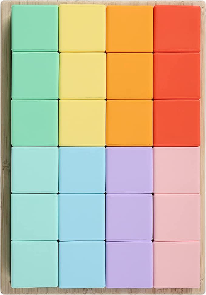 BLUE GINKGO Silicone Rainbow Blocks - Giftable Soft Blocks for Kids | BPA Free Silicone Blocks | ... | Amazon (US)