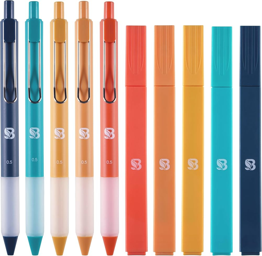 BLIEVE - Aesthetic Highlighters and Gel Pens With Soft Ink And Tip, No Bleed Dry Fast Easy to Hol... | Amazon (US)