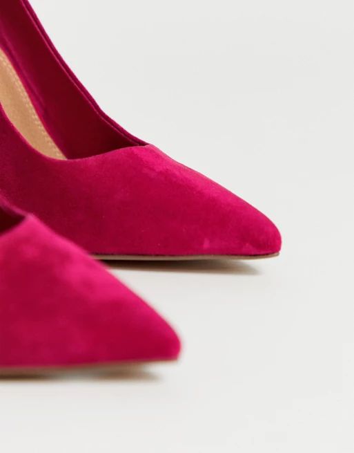 ASOS DESIGN Porto pointed high heeled pumps in magenta pink | ASOS (Global)