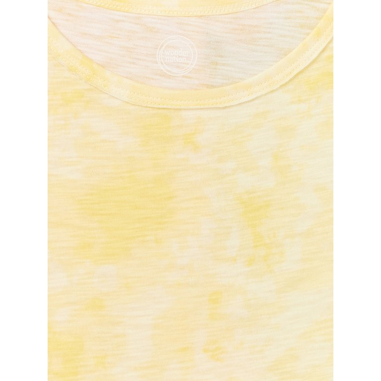 Wonder Nation Girls Tie-Dye & Solid Slub Knit Peplum Tops, 2-Pack, Sizes 4-18 & Plus | Walmart (US)