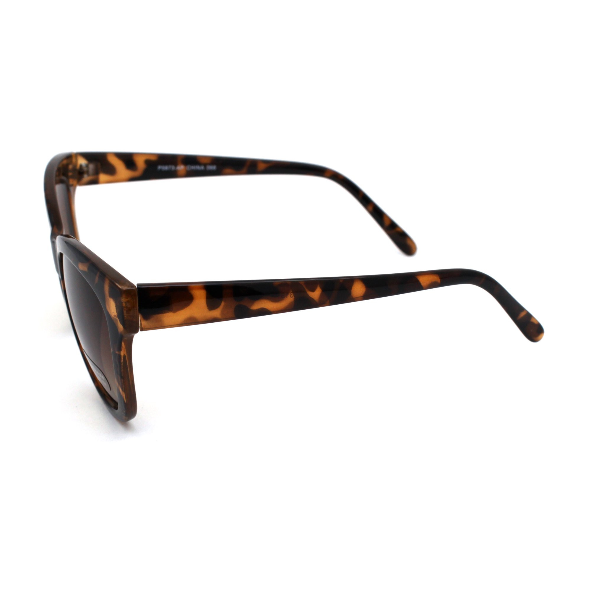 Womens Classic 90s Horned Cat Eye Plastic Mod Sunglasses Tortoise Brown | Walmart (US)