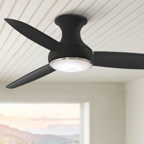 54" Concept III Coal Finish Smart Fan LED Wet Hugger Ceiling Fan | Lamps Plus