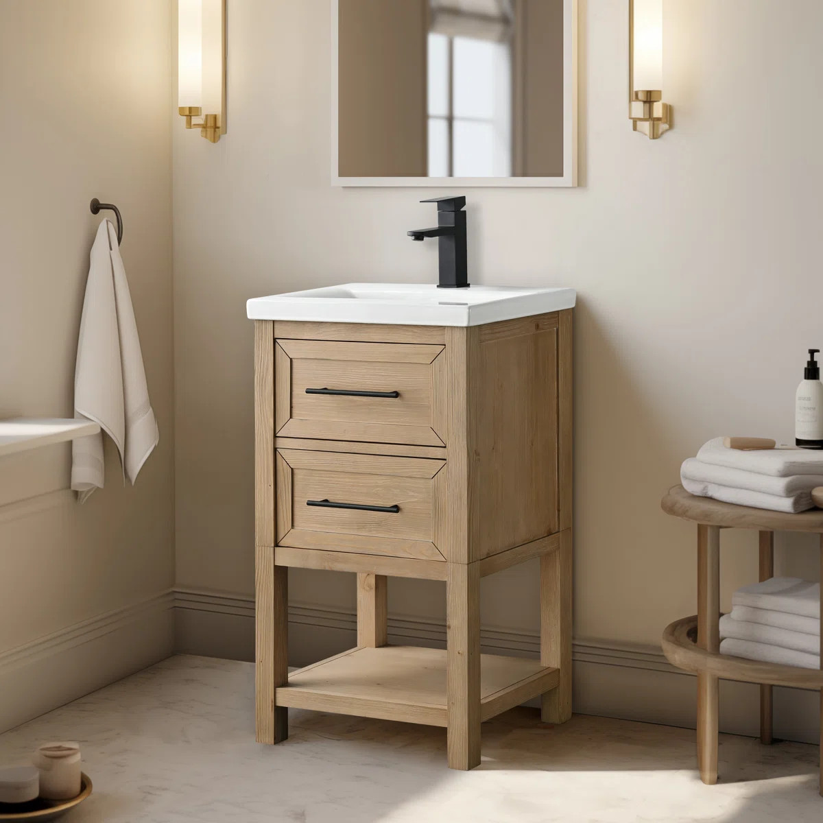 This 20" single vanity brings a coastal vibe to your space-conscious bathroom or half bath with i... | Wayfair North America