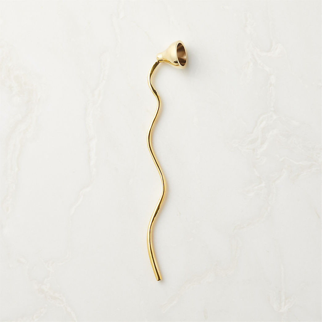 Waves Modern Brass Candle Snuffer + Reviews | CB2 | CB2