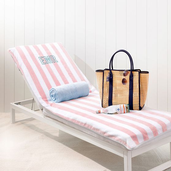 Cabana Stripe Lounge Chair Towel Cover | Mark and Graham