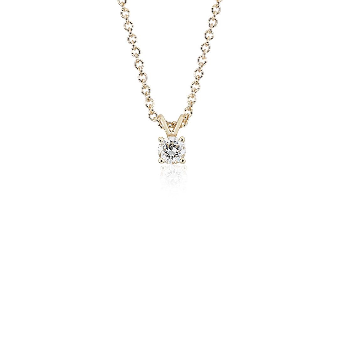 Diamond Solitaire Pendant in 14k Yellow Gold (1/3 ct. tw.) | Blue Nile | Blue Nile