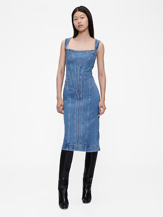 GapStudio Seamed Denim Midi Dress | Gap (US)