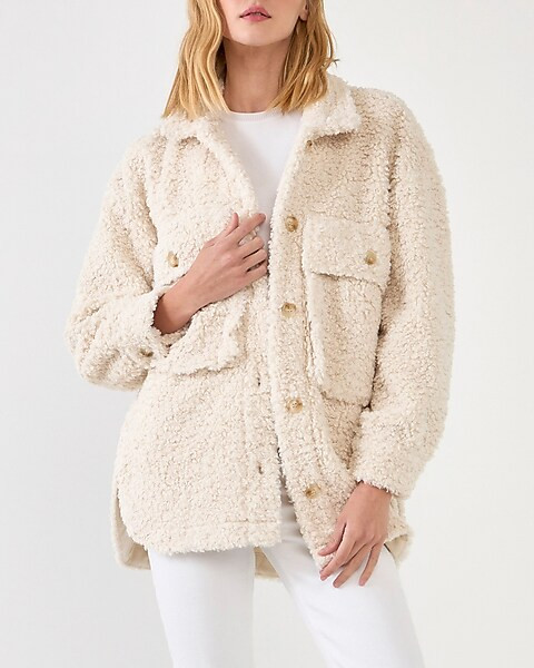 English Factory Oversized Sherpa Jacket | Express