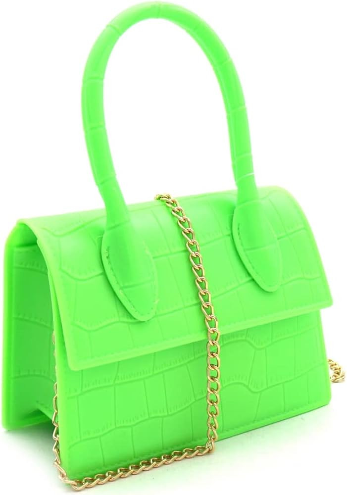 Top Handle 2-Way PU Leather PVC Jelly Mini Satchel Bag Crossbody | Amazon (US)