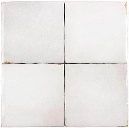 MTO0564 Modern 4X4 White Distressed Glossy Ceramic Tile (Box of 62 - 6.67 Sq Ft) | Amazon (US)