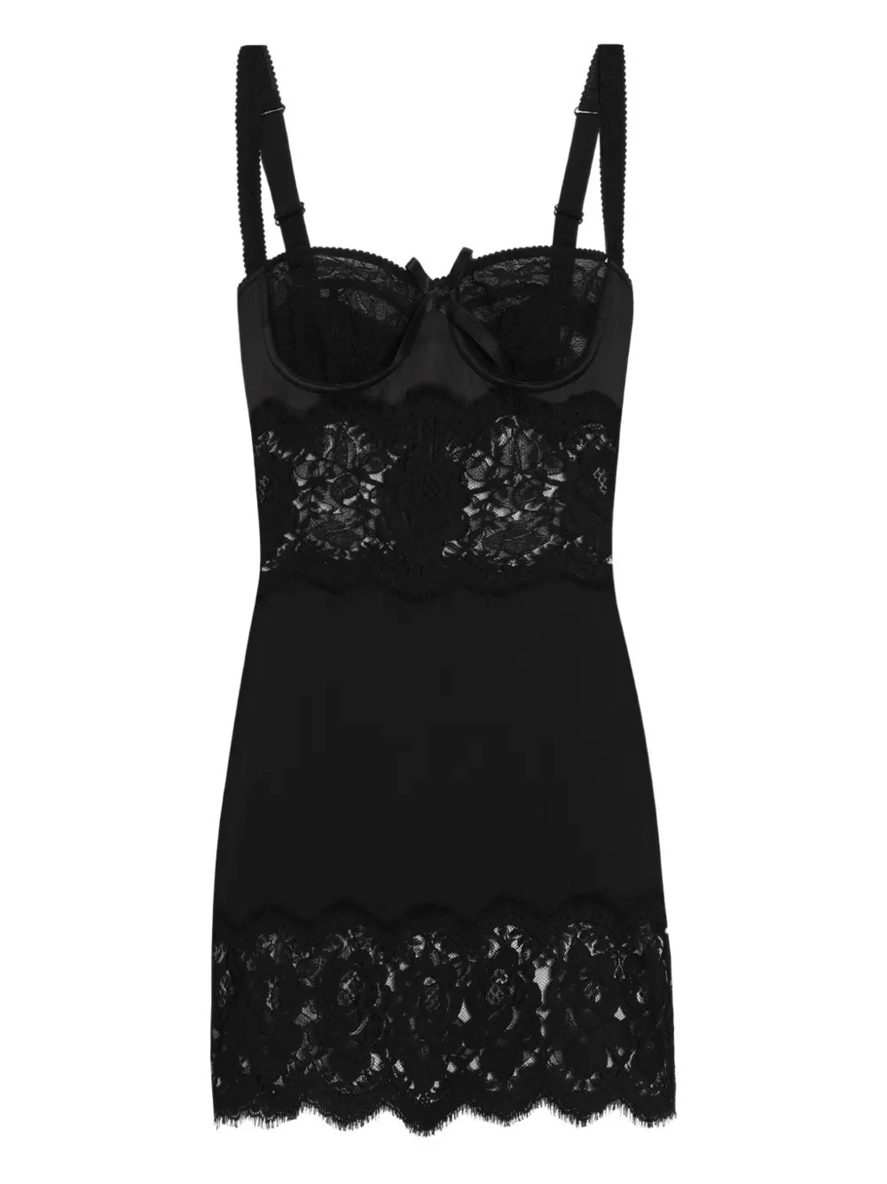 Dolce & Gabbana lace-trimmed Slip Midi Dress | Black | FARFETCH UK | Farfetch Global