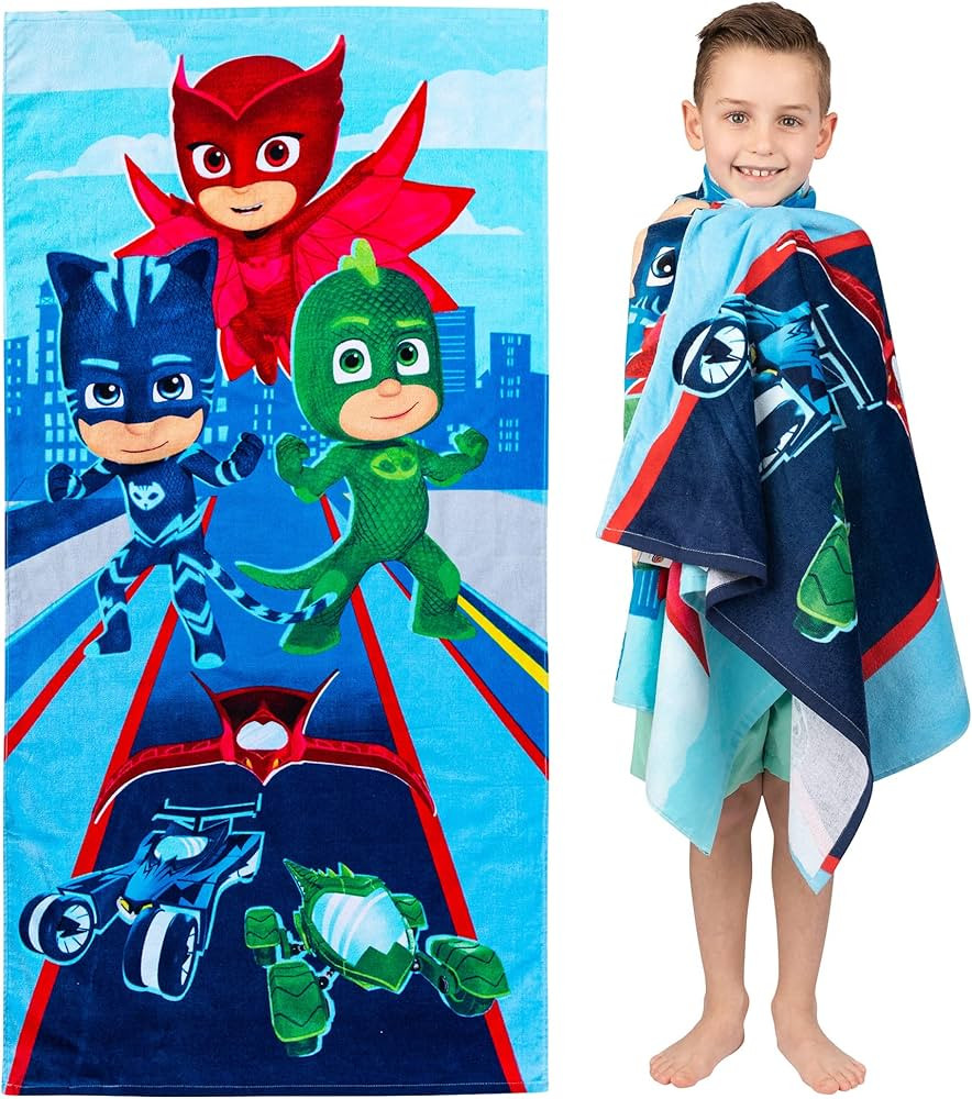 Franco Kids Super Soft Cotton Bath/Pool/Beach Towel, 58 in x 28 in, PJ Masks | Amazon (US)