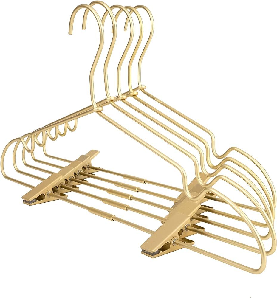 Koobay 12.5" Gold Metal Baby Clothes Clips Hanger Children Kids Coat Hanger Display and Storage 3... | Amazon (US)