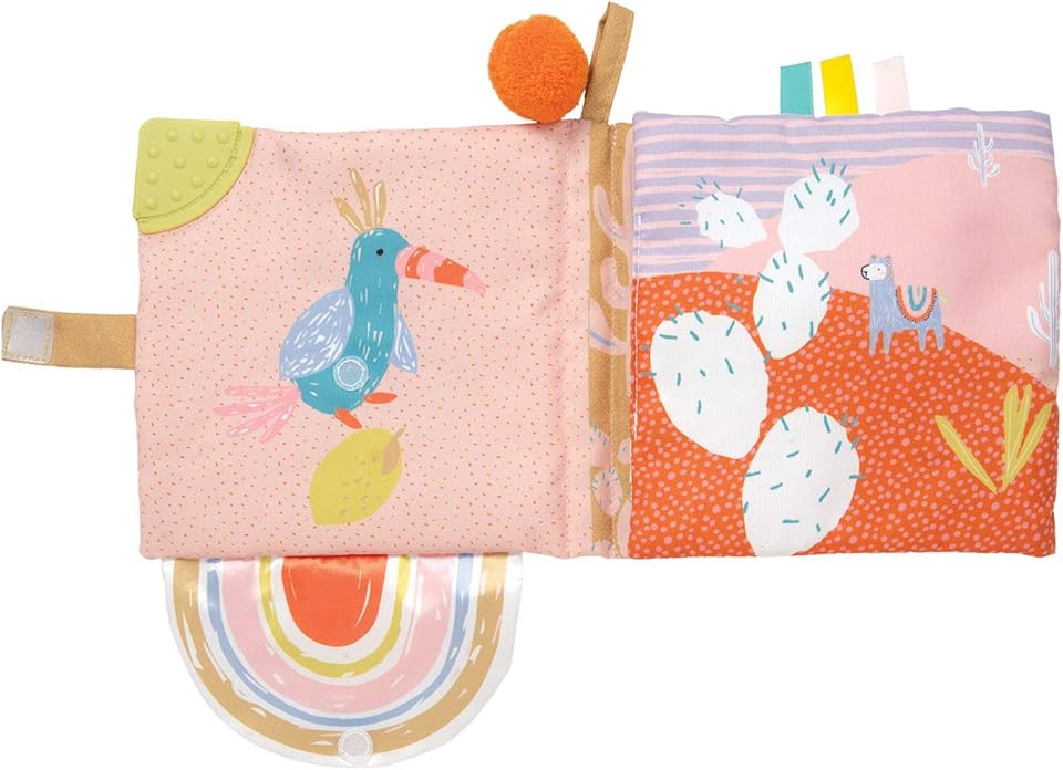 Manhattan Toy Llama Themed Soft Baby Activity Book with Squeaker, Crinkle Paper and Baby-safe Mirror... | Amazon (US)