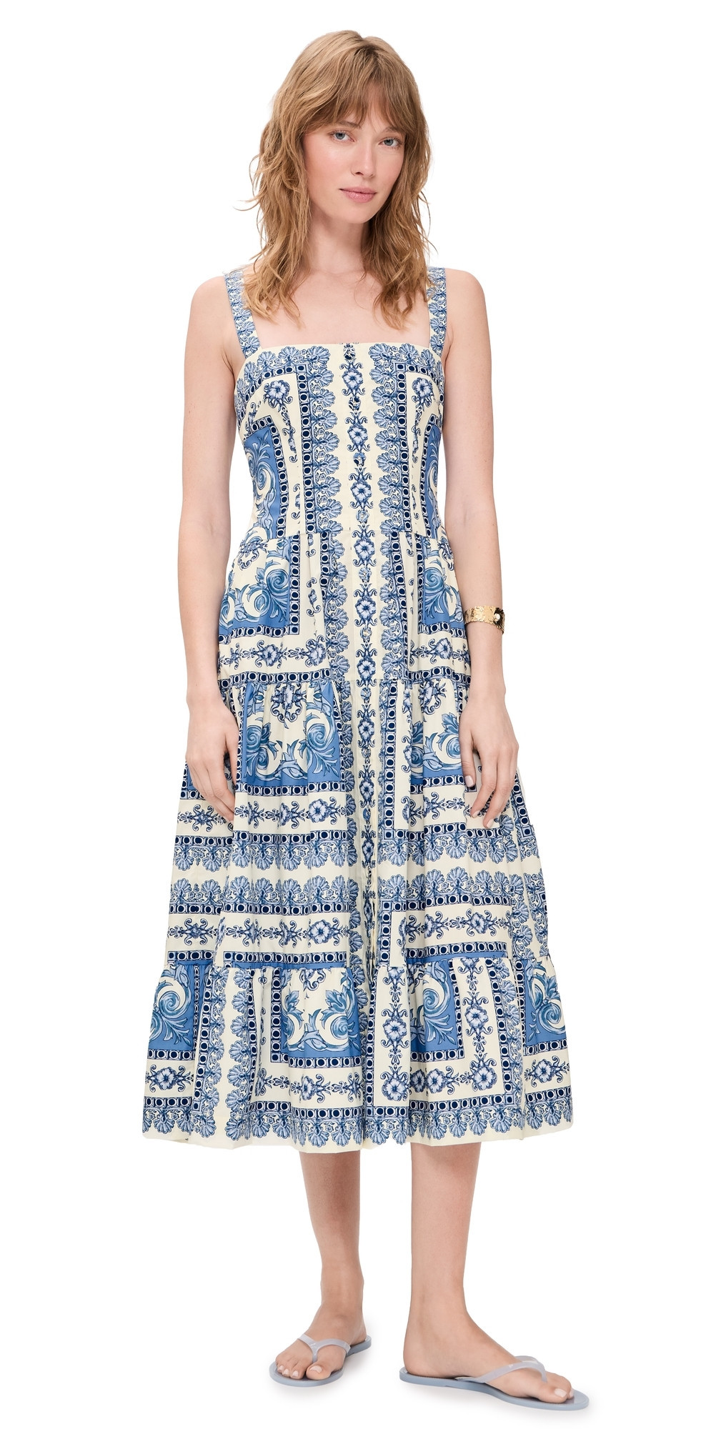 Cara Cara Margarita Tiered Dress Hudson Scarf Sky 12 | Shopbop