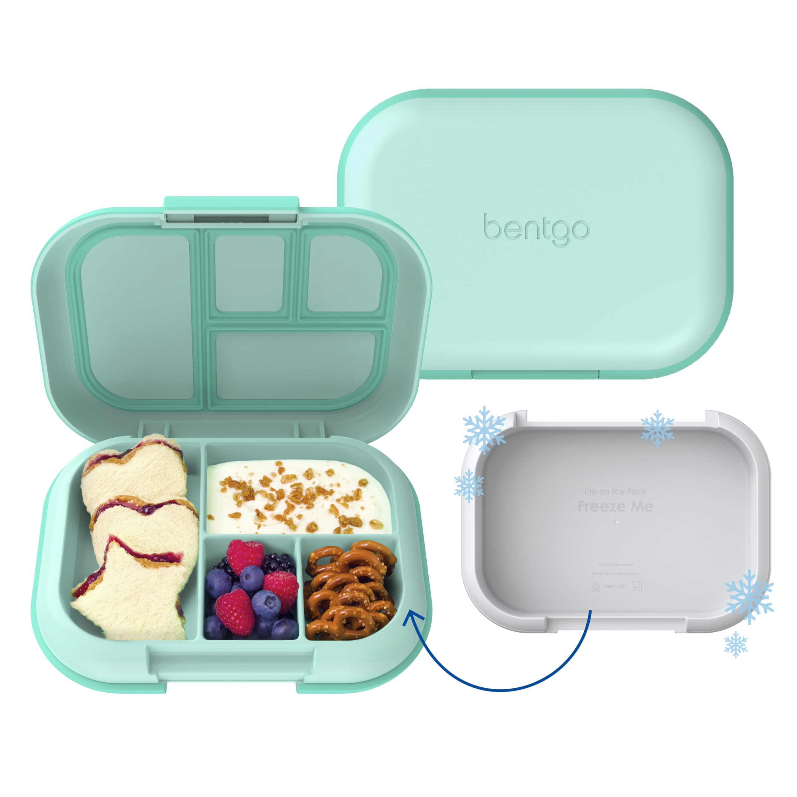 Bentgo Chill Kids Leak-Proof Lunch Box - 4-Compartment Bento Box with Built-In Ice Pack, 3.3 Cup ... | Amazon (US)