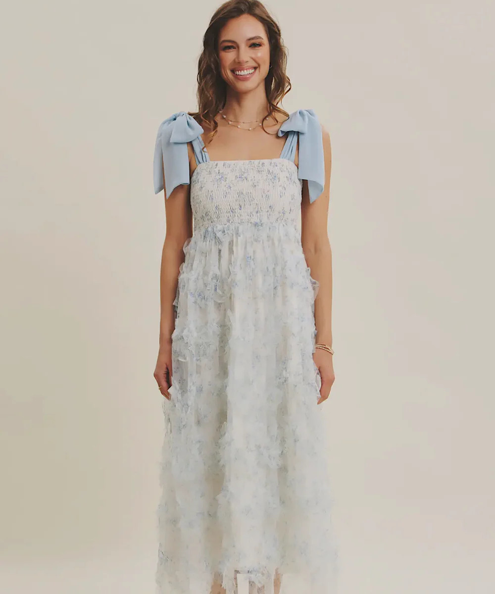 The Delfina Ribbon Dress (Soft Blue) | Bump City Nashville