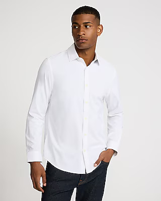 Slim Solid Wrinkle-Resistant Performance Dress Shirt | Express