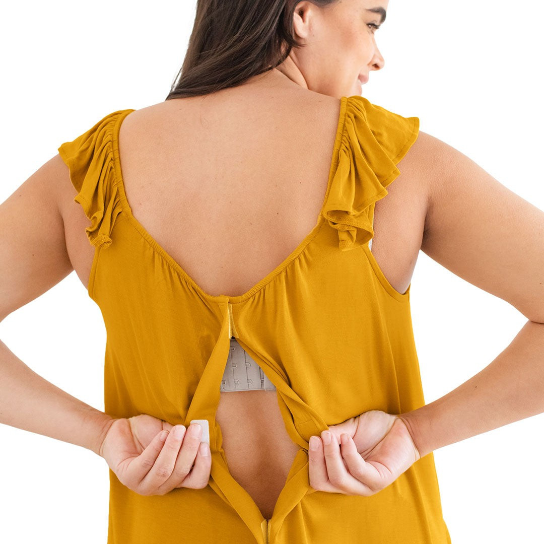 Ruffle Strap Labor & Delivery Gown | Kindred Bravely