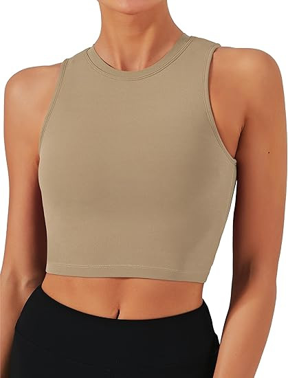 Natural Feelings Nudi Sports Bras for Women Removable Padded Yoga Tank Tops Sleeveless Fitness Wo... | Amazon (US)