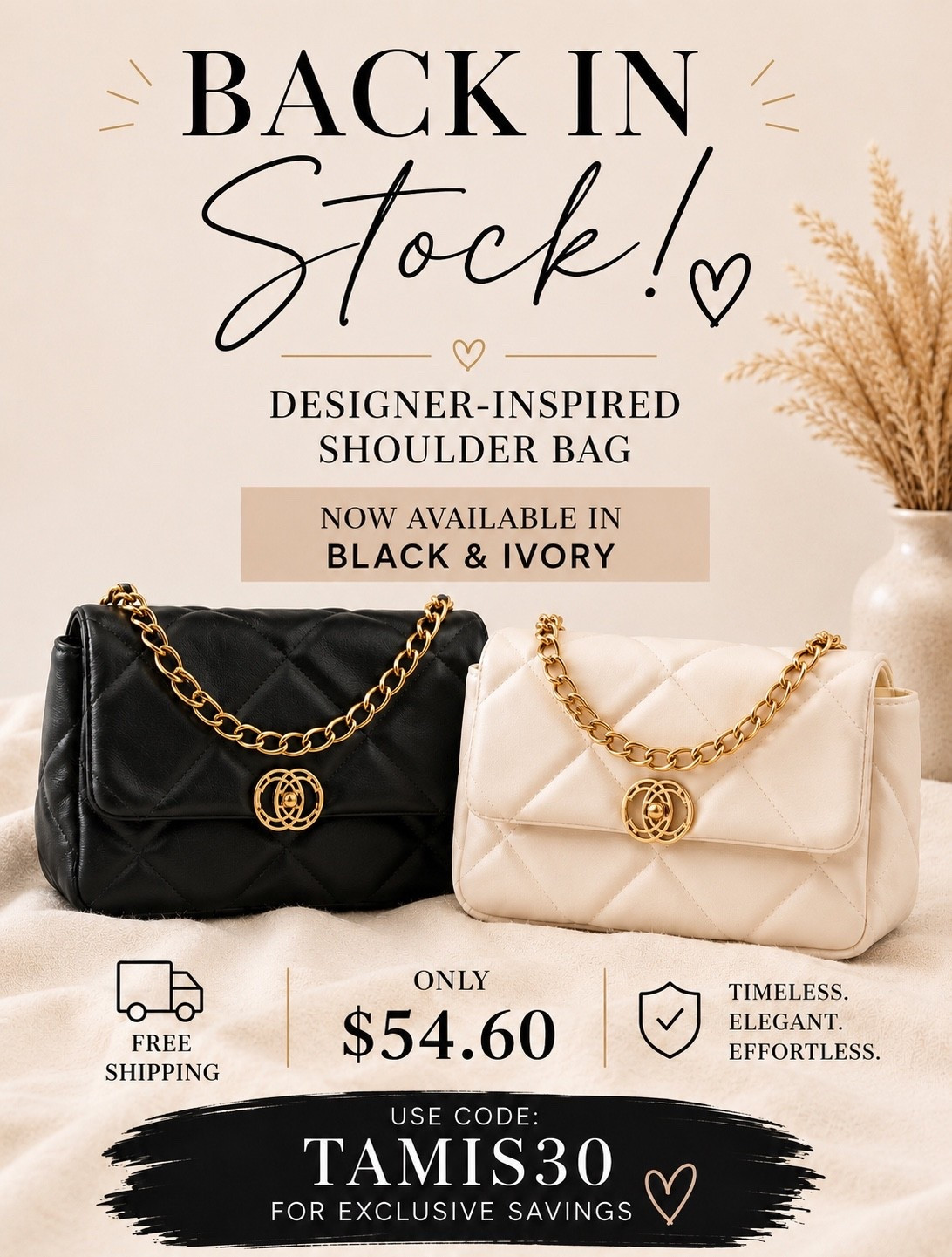 Chanel inspired bags are back in stock and use code tamis30 to get 30% off

#LTKootd #LTKSaleAlert #LTKdayinmylife