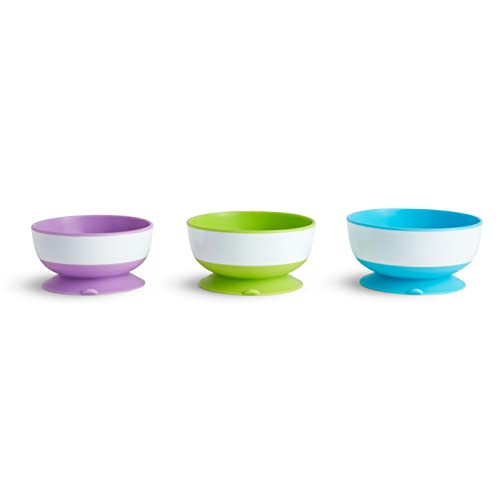 Munchkin Stay Put Suction Bowls for Babies and Toddlers, 3 Pack, Blue/Green/Purple | Amazon (US)