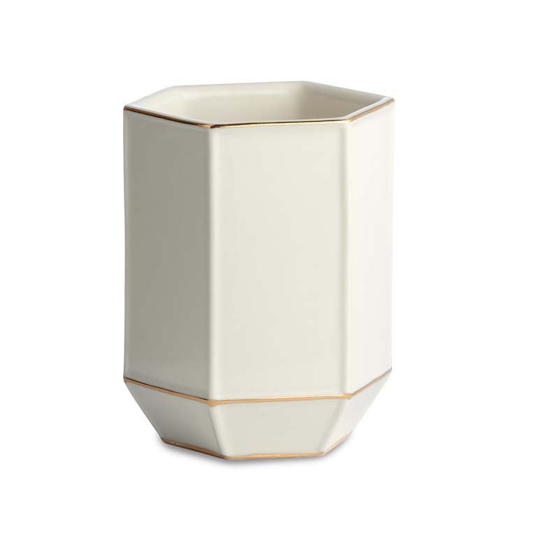 Luxe Tumbler - Ivory/White, Ceramic | The Company Store | The Company Store