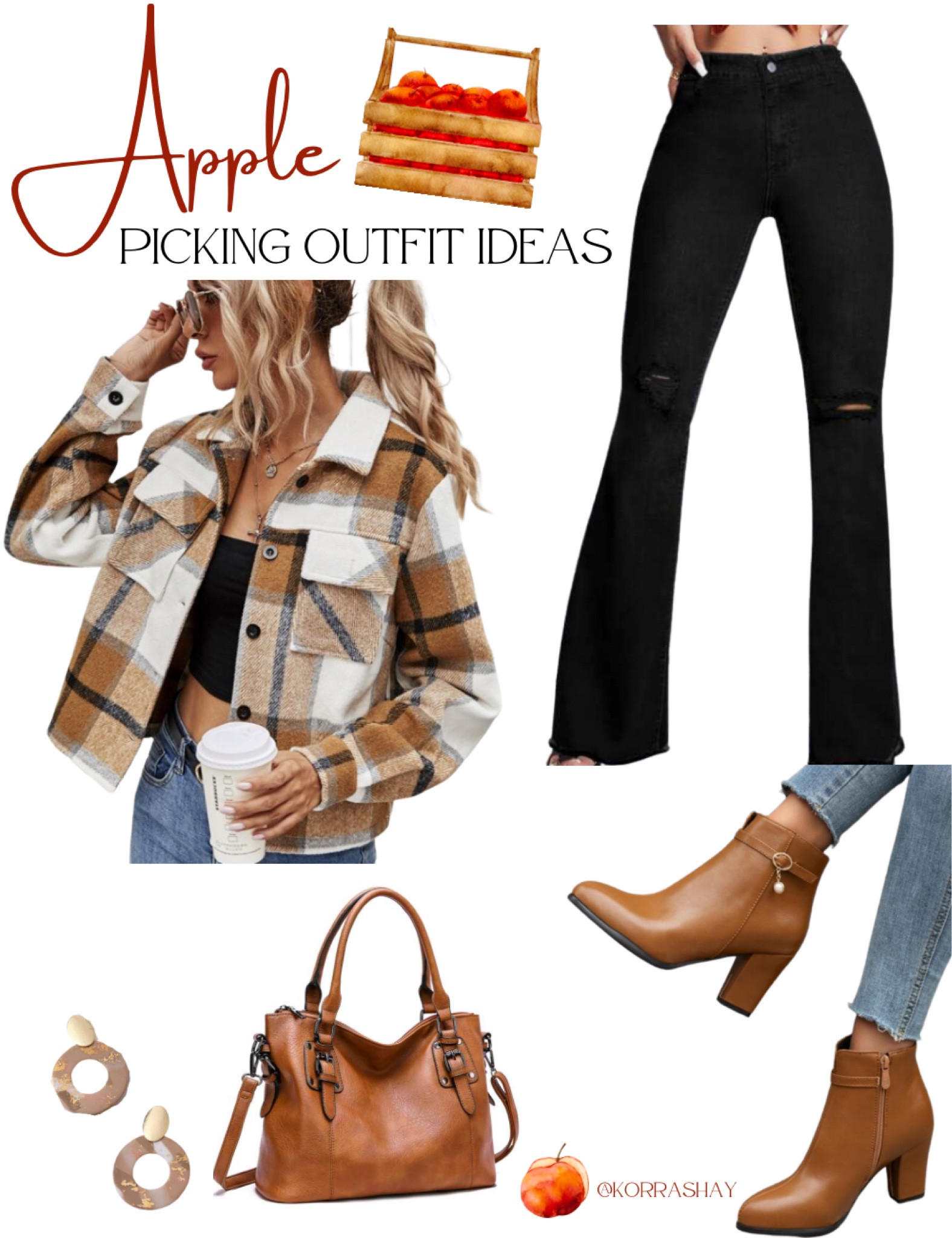 Apple picking outfit idea!

Fashion fall outfits, plaid crop shacket, ripped black flare jeans, brown short booties for fall

#LTKSale #LTKU #LTKSeasonal