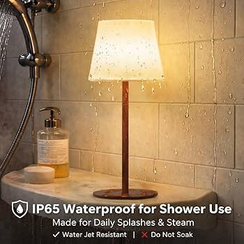 EZVALO Spa-Like Shower Lamp \u2013 IP65 Waterproof Bathroom Lamp, Rechargeable Cordless Mood Ligh... | Amazon (US)