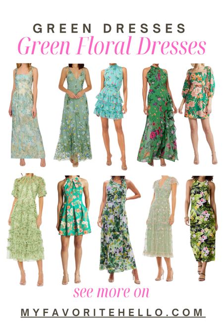 Green floral dresses, green floral dress, spring green dress 

#LTKOver40 #LTKWedding #LTKParties